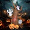 8FT Halloween Inflatable Scary Tree Decoration with Built-in LED Lights